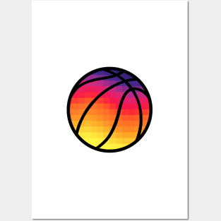 PHX Sunset Basketball - White Posters and Art